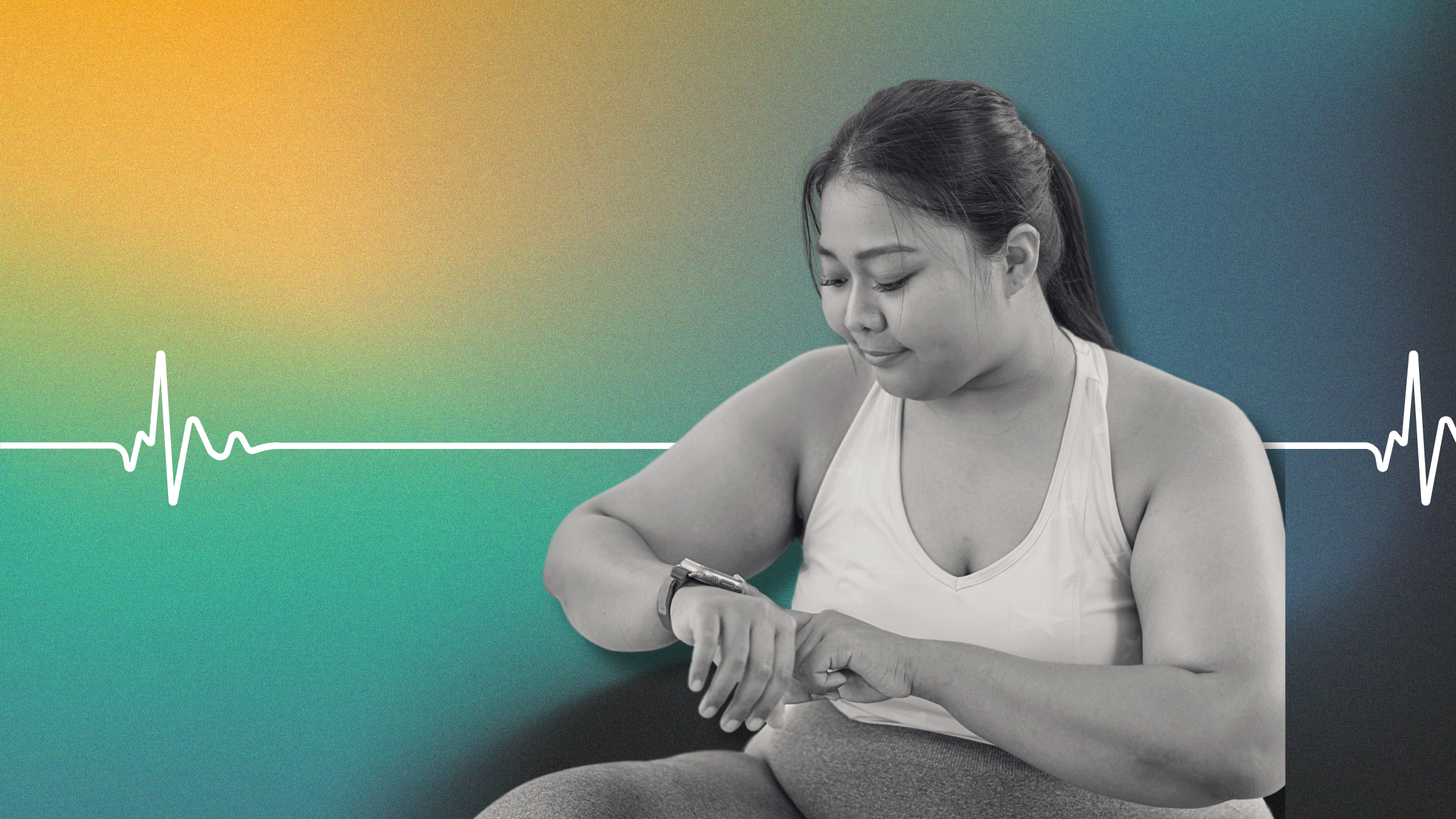 Young Woman Checking Her Fitness metrics data and Activity On A Smartwatch