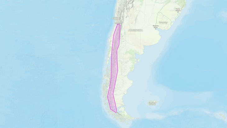 Greater Patagonian Trail GAIA map