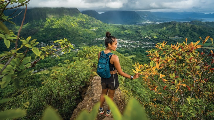 Inland vista on the Olomana Trail, known to be treacherous in sections