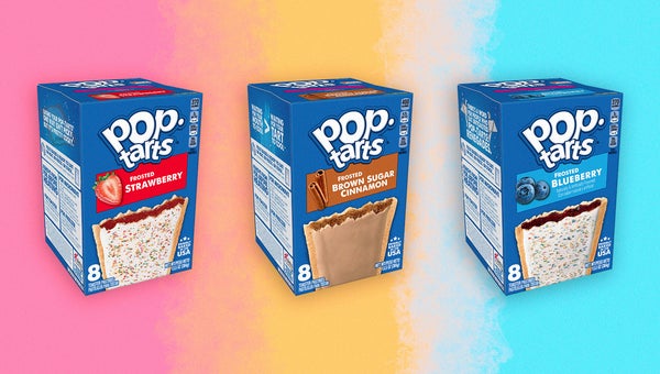 Pop tart boxes on colorful background
