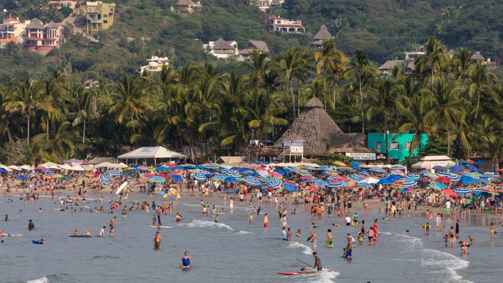 Main public beach in Sayulita, Mexico