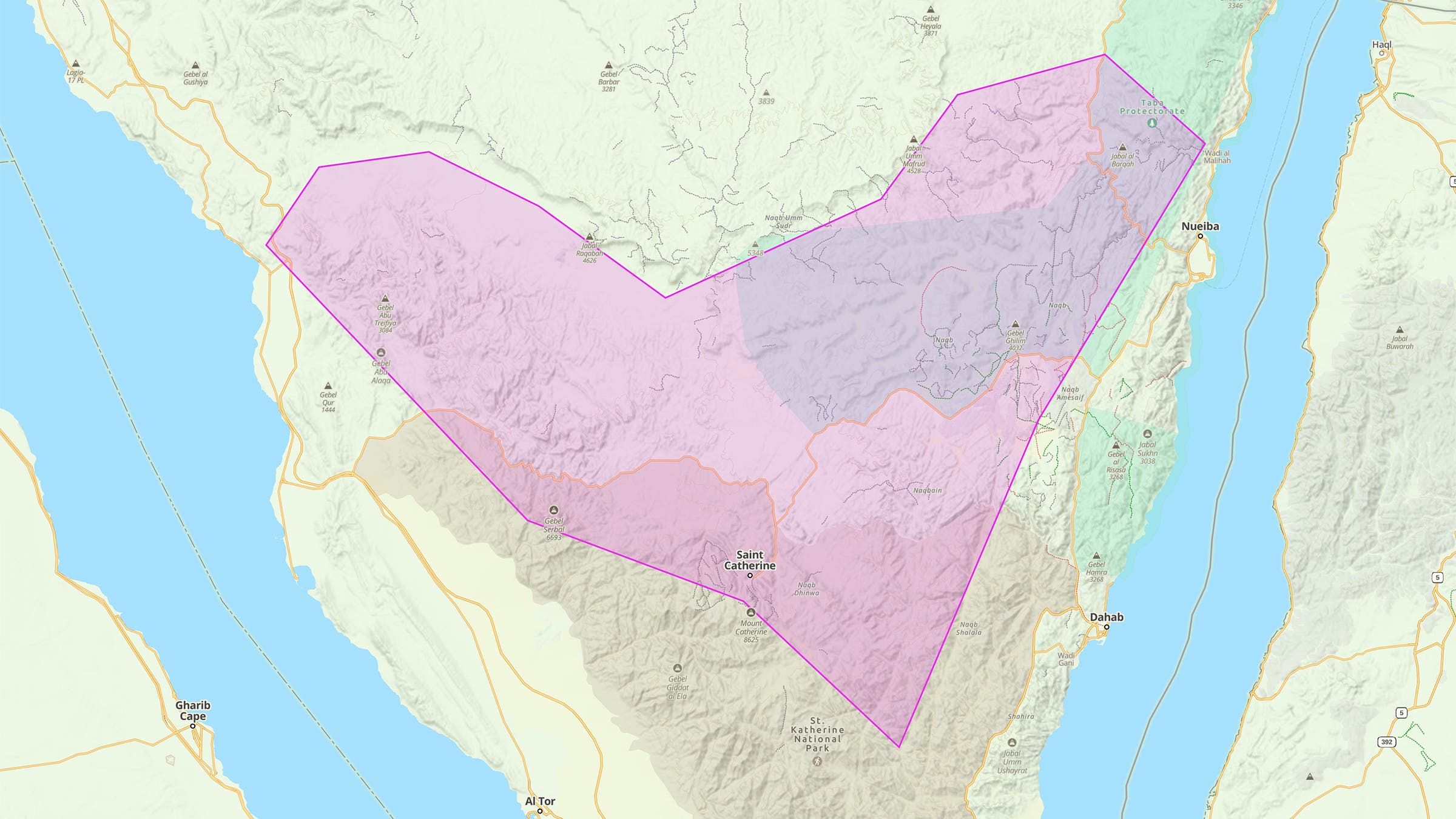 Sinai Trail Gaia map