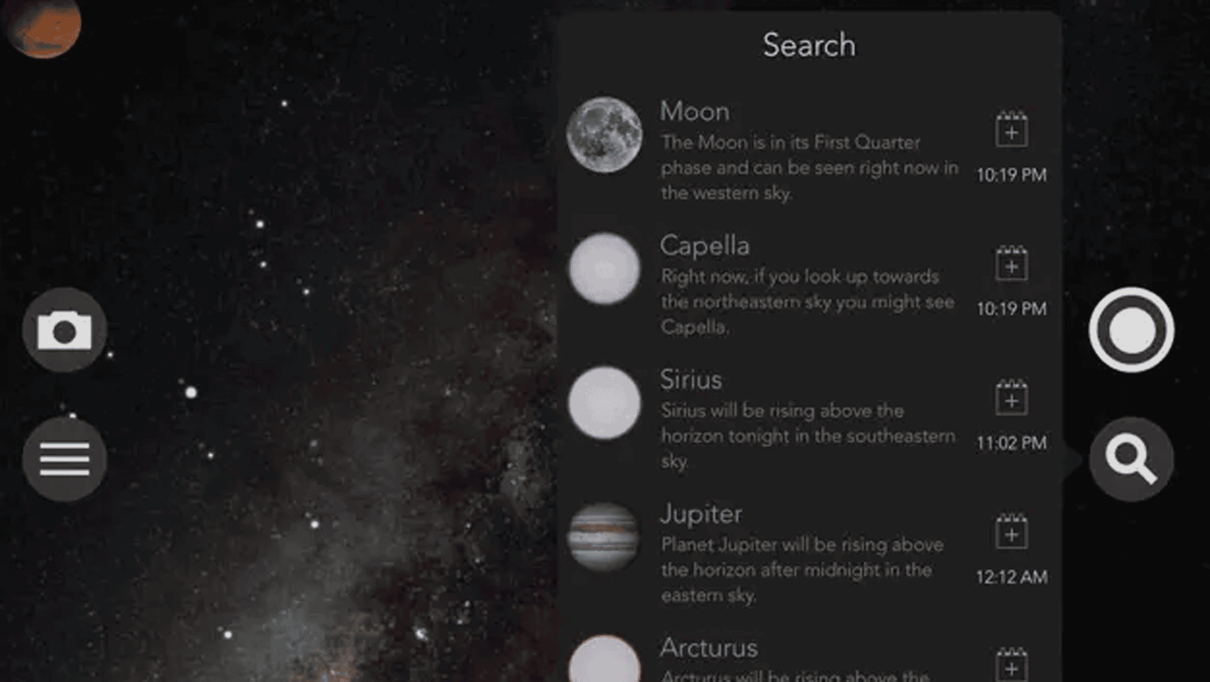 Skyview stargazing app