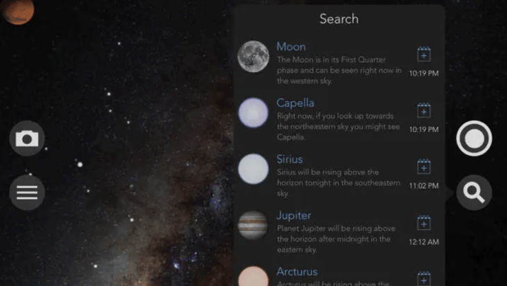 Skyview stargazing app