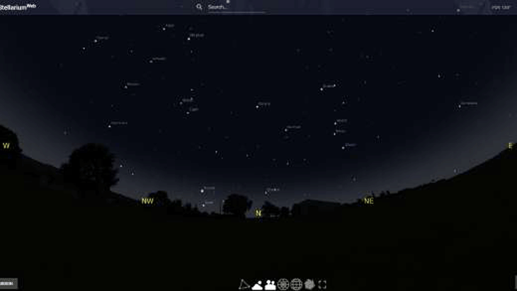 A screenshot of the Stellarium stargazing app