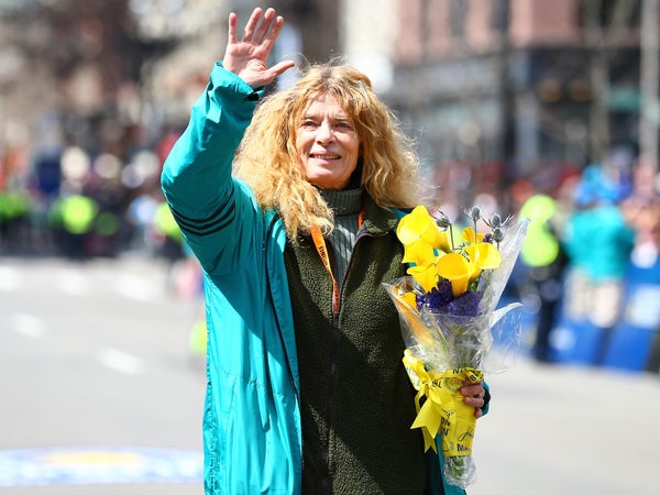 Bobbi Gibbs at the 120th Boston Marathon (2016)