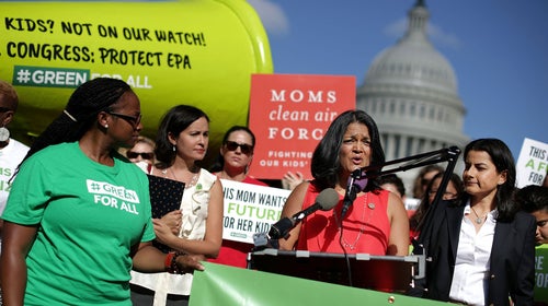 Women at a climate rally in Washington, D.C.