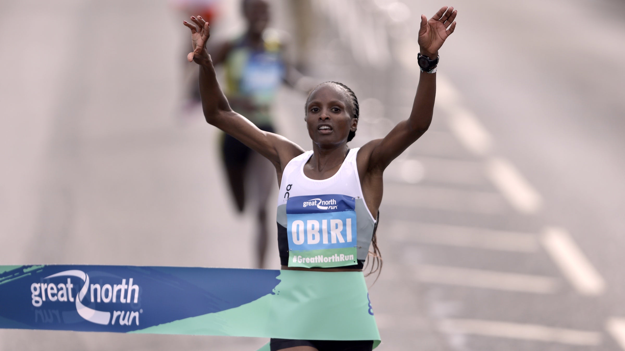 Hellen Obiri wins the Elite Women race during the Great North Run through Newcastle upon Tyne, Gateshead and South Shields.