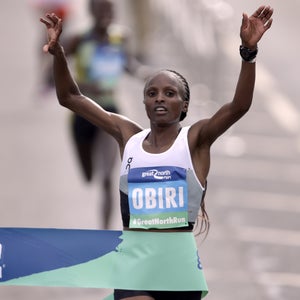 Hellen Obiri wins the Elite Women race during the Great North Run through Newcastle upon Tyne, Gateshead and South Shields.