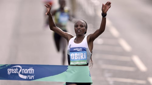 Hellen Obiri wins the Elite Women race during the Great North Run through Newcastle upon Tyne, Gateshead and South Shields.