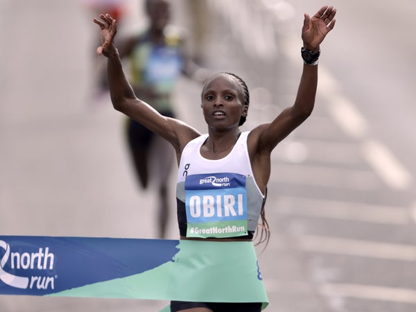 Hellen Obiri wins the Elite Women race during the Great North Run through Newcastle upon Tyne, Gateshead and South Shields.
