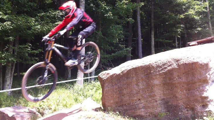 mountain biker jumps