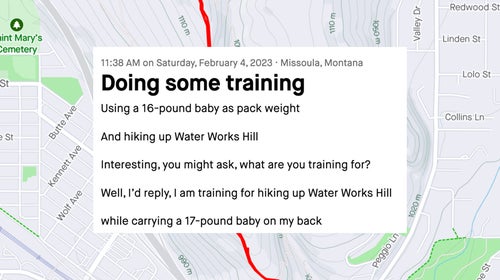 Image of text over a Strava activity: 