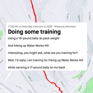 Image of text over a Strava activity: