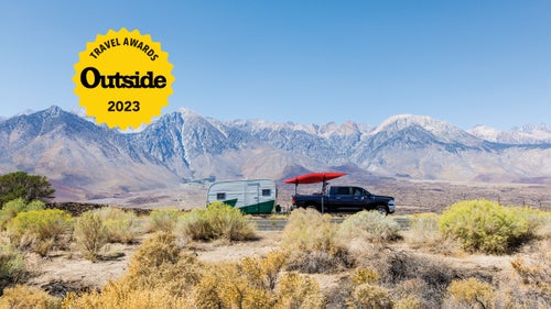 Camping with a view of the Sierra in Owens Valley
