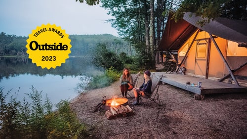 adventure travel places Huttopia tent