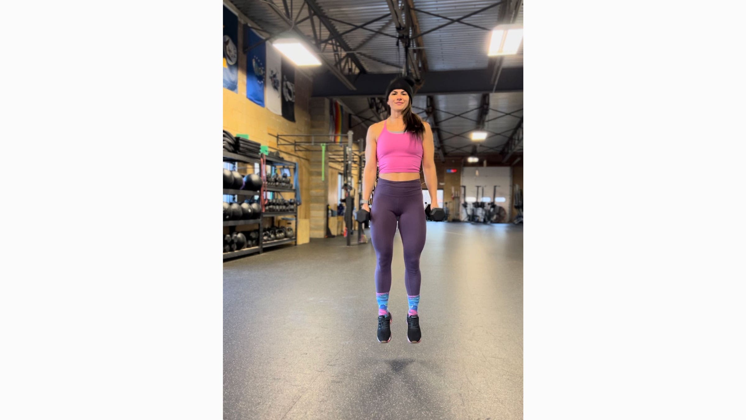 Woman demonstrates a foot exercise