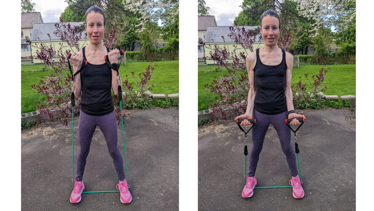 Resistance Band Overhead Triceps Extensions Easy Arm Toning Exercise