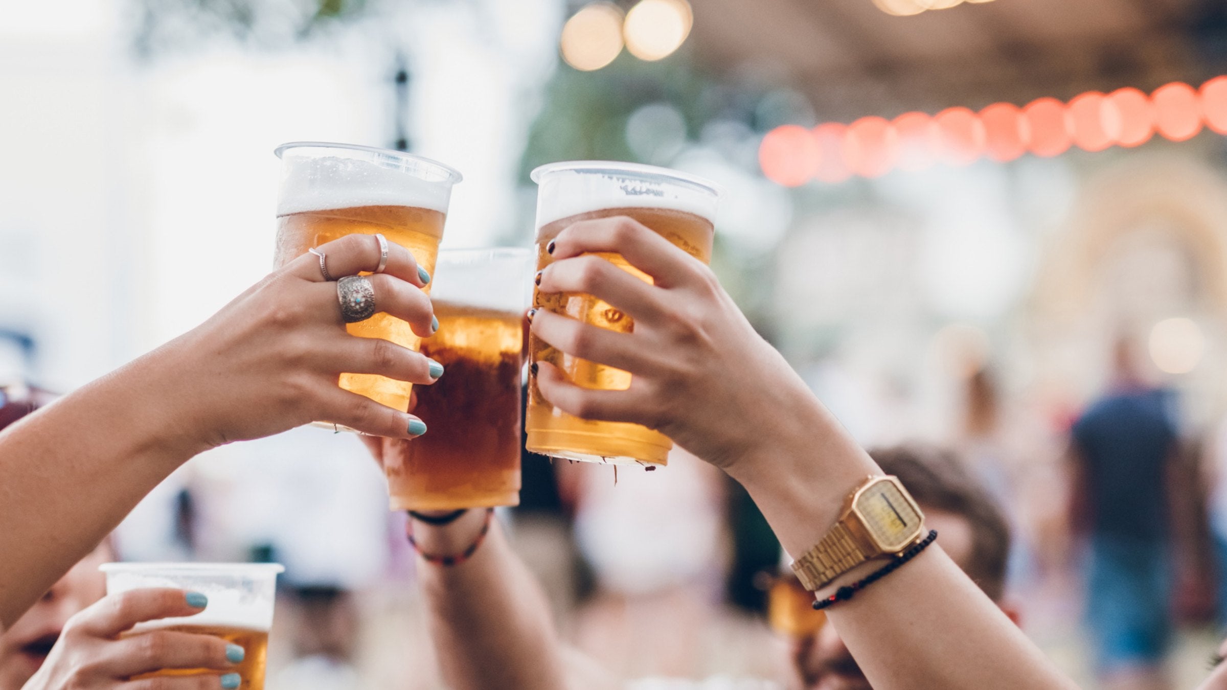 Drinking beer outside