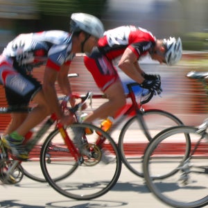 Bike racers sprint