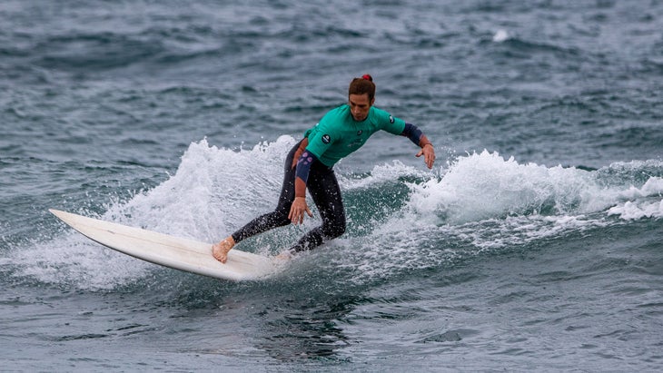 Sasha Jane Lowerson rides a wave. 