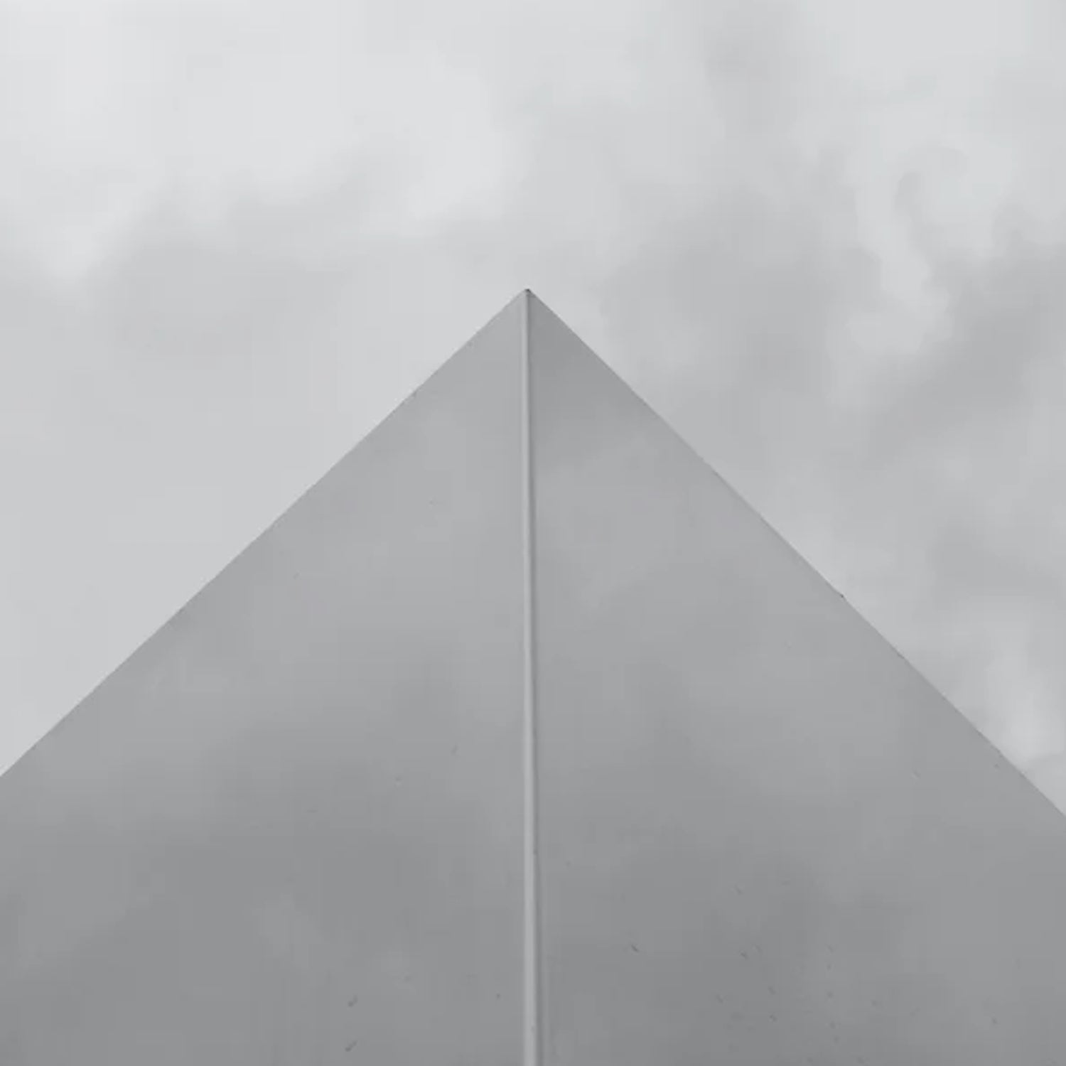 A black and white pyramid structure