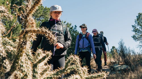 Outside editors testing hiking gear