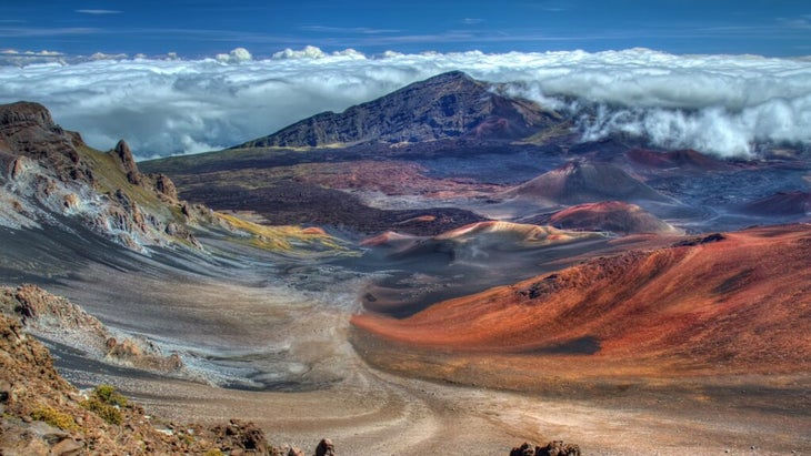 A colorful crater view from the summit of Haleakala
