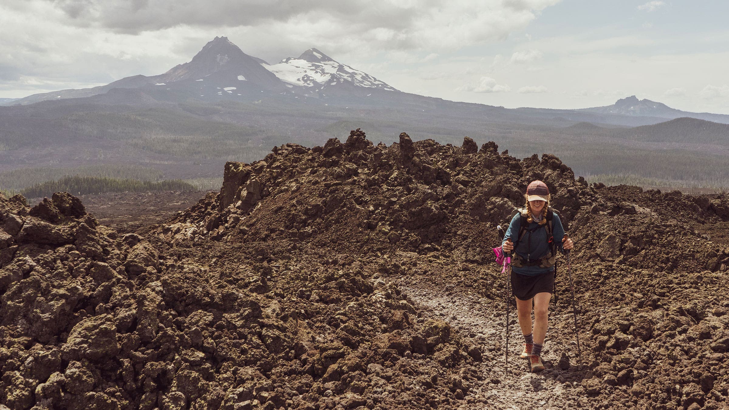 Physical therapist Morgan Brosnihan hiking on the Pacific Crest Trail