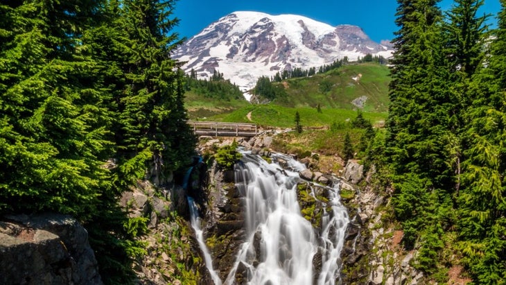 Myrtle Falls and Mount Rainier