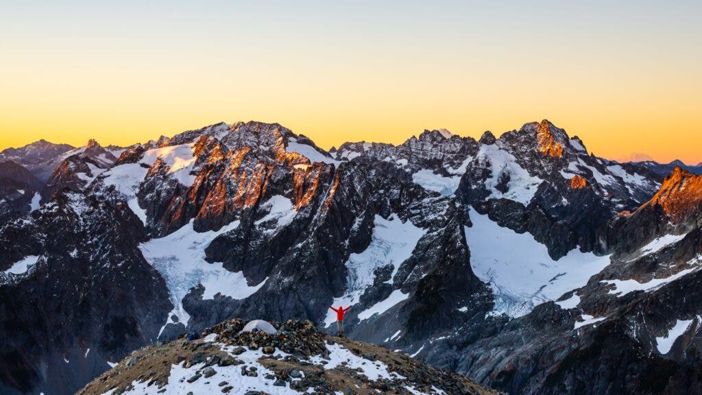 Dawn at Sahale Glacier Camp