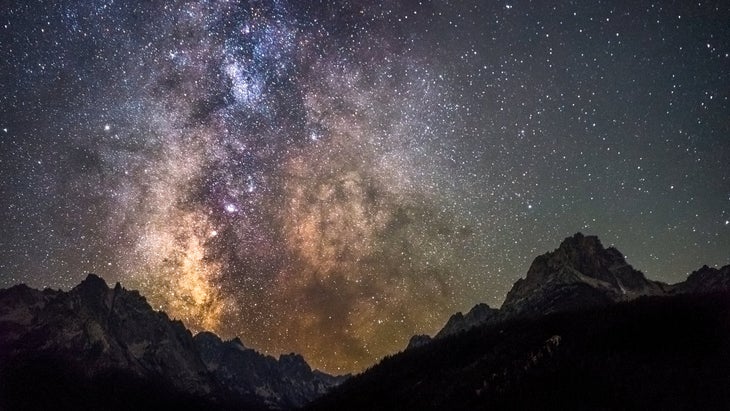 stars above alpine lake