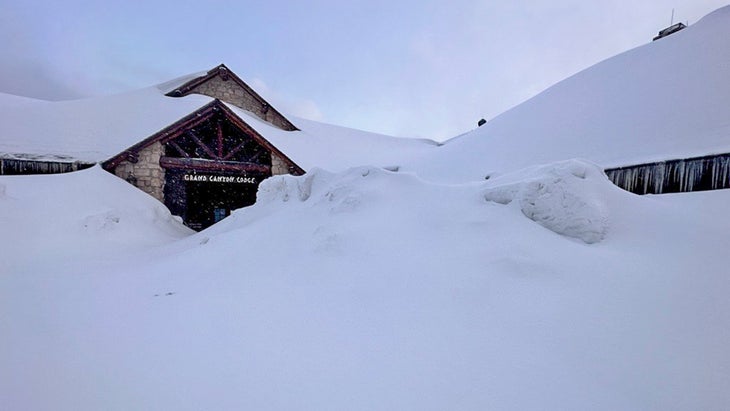 grand canyon lodge buried snow