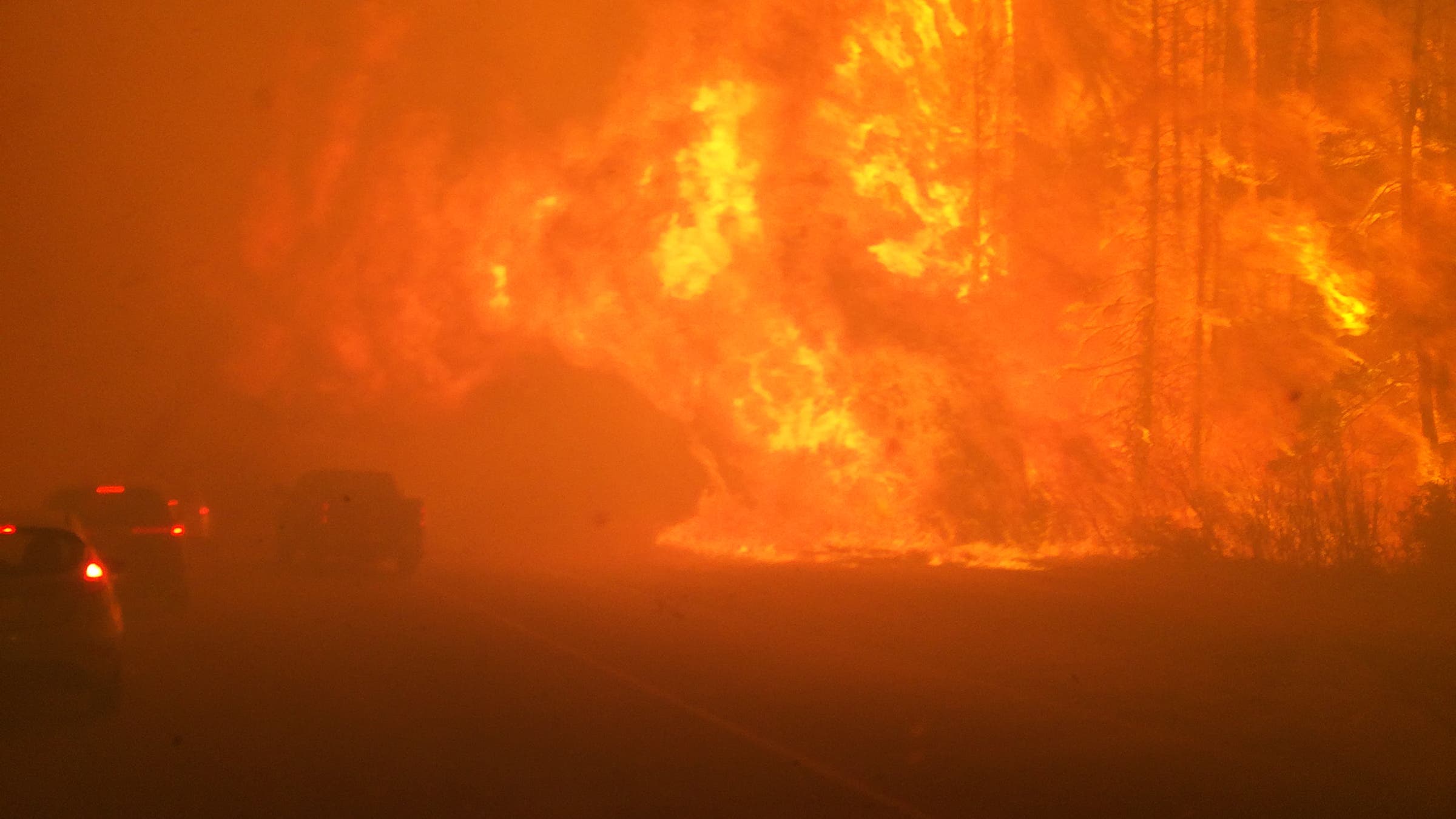 The view out Paul Ayearst’s truck window as he drove out of town