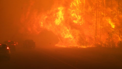 The view out Paul Ayearst’s truck window as he drove out of town