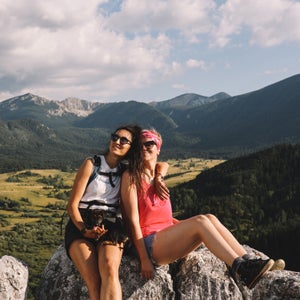 Two women on a hike