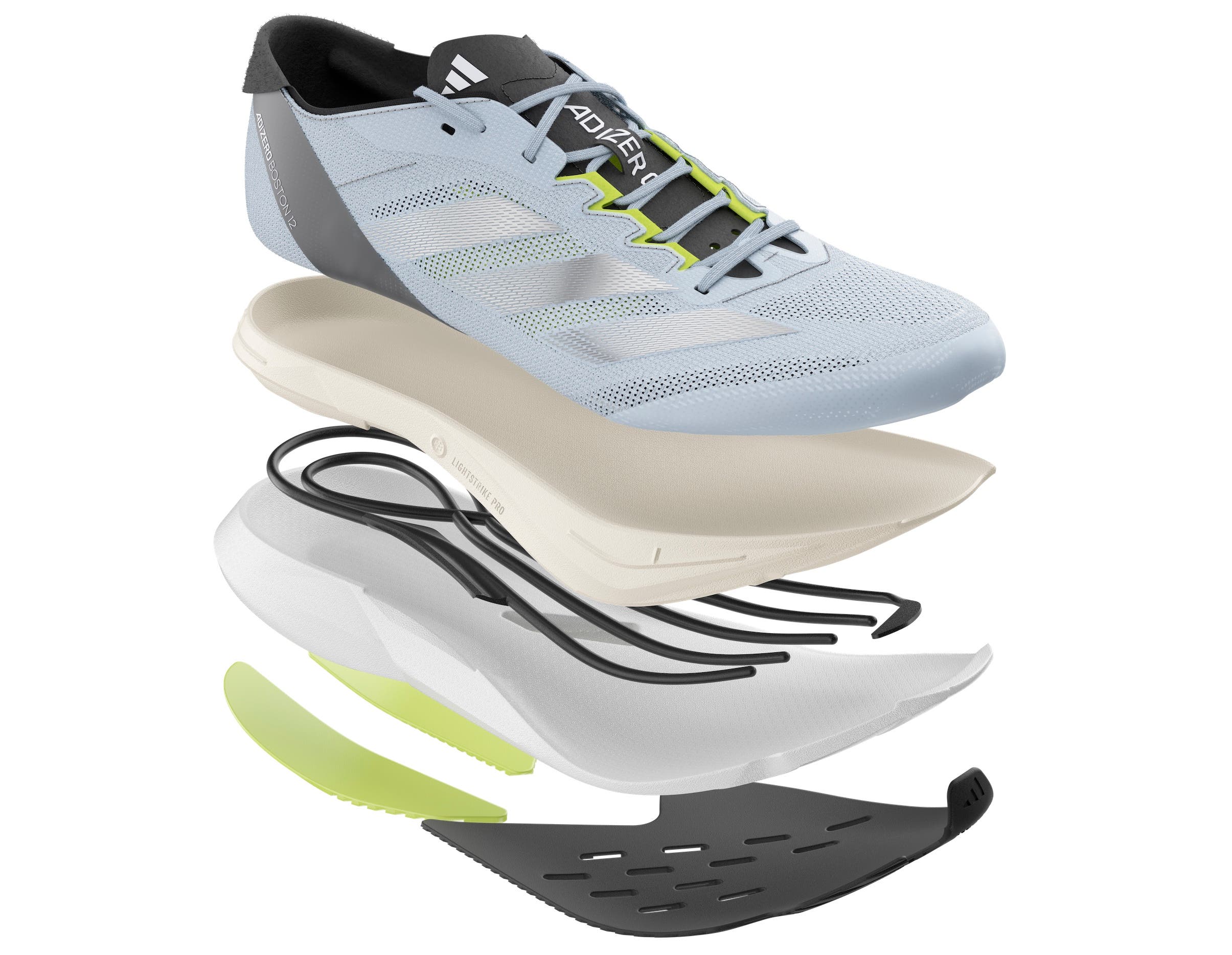 Adidas Boston 12 broken down into layers