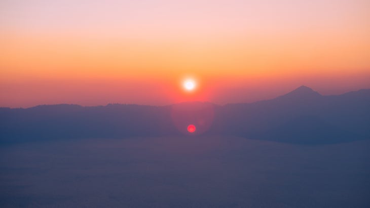 sunset crater lake