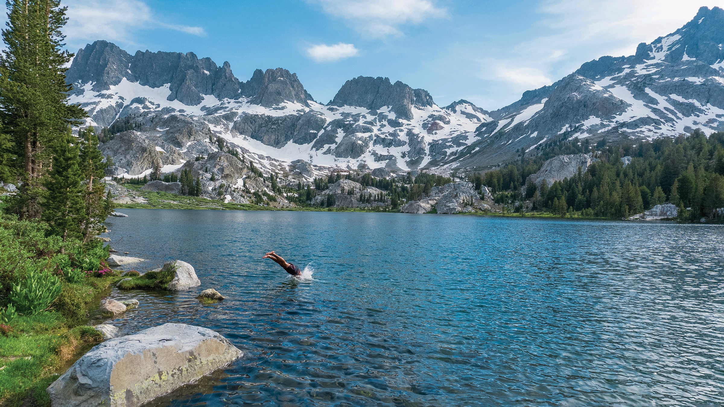 Sight Fishing for Big Alpine Trout Next To Giant Cliffs in the Blue Lakes  of Indian Peaks Wilderness 