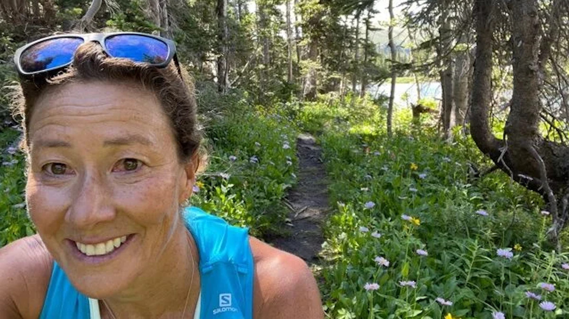 the author on a run in the forest