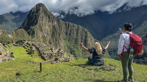 Travelers at Machu Picchu