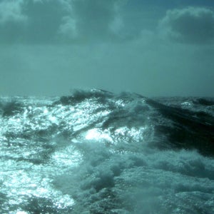 raging Atlantic ocean massive waves in a storm