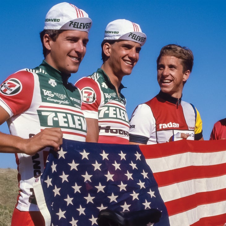 Davis Phinney, Eric Heiden, and Greg LeMond were three of ten Americans to race the 1986 Tour de France.
