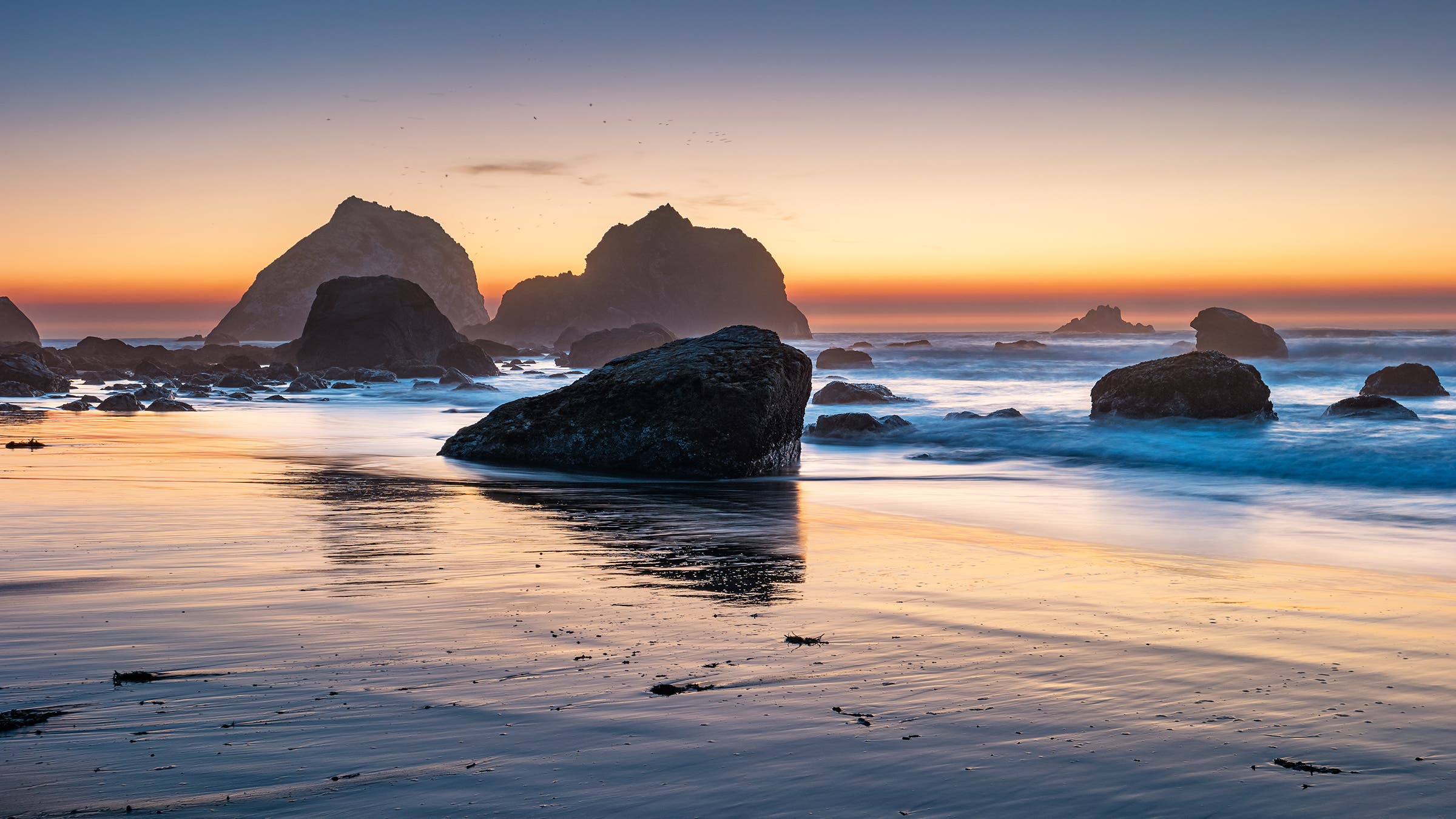 sea stacks at sunset