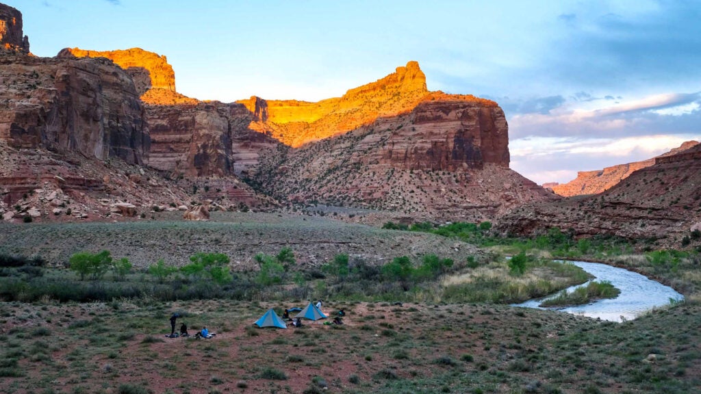 campsite in desert