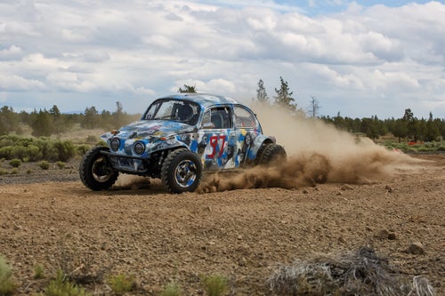 A souped-up Beetle competes in the HooptieX race