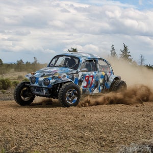 A souped-up Beetle competes in the HooptieX race