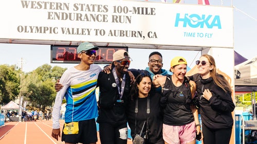 Hellah Sidibe and his team celebrate at Western States.