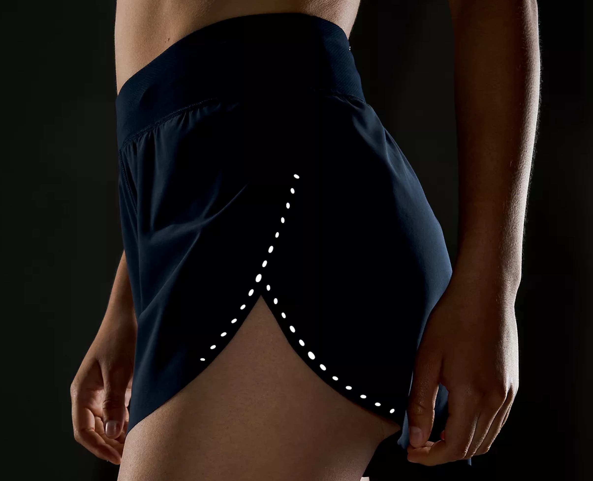 black shorts with reflective material