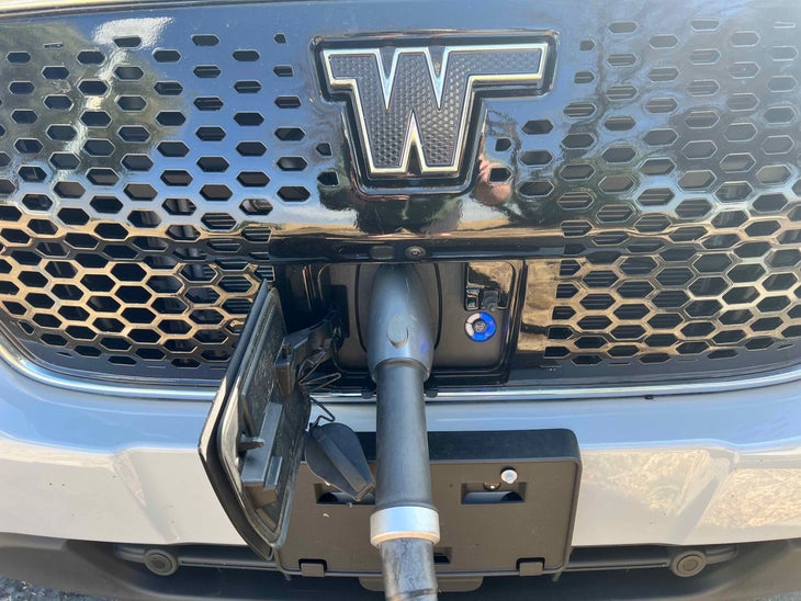 The plug on the front of the Winnebago eRV2